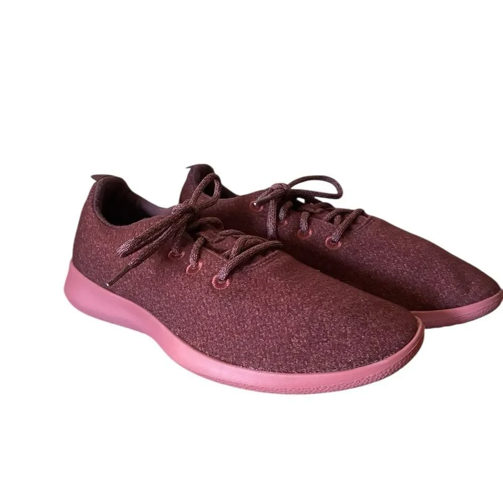 Allbirds Wool Runners Sneakers Men’s Size 12 Burgundy and Pink